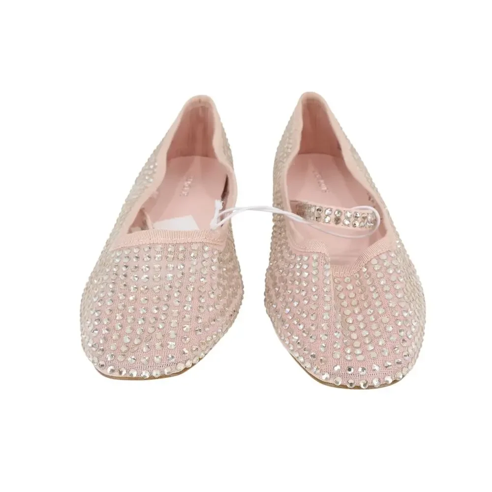 J.Crew Crewcuts Girls Crystal Embellished Ballet Flats in Mesh Pink K3 NWT